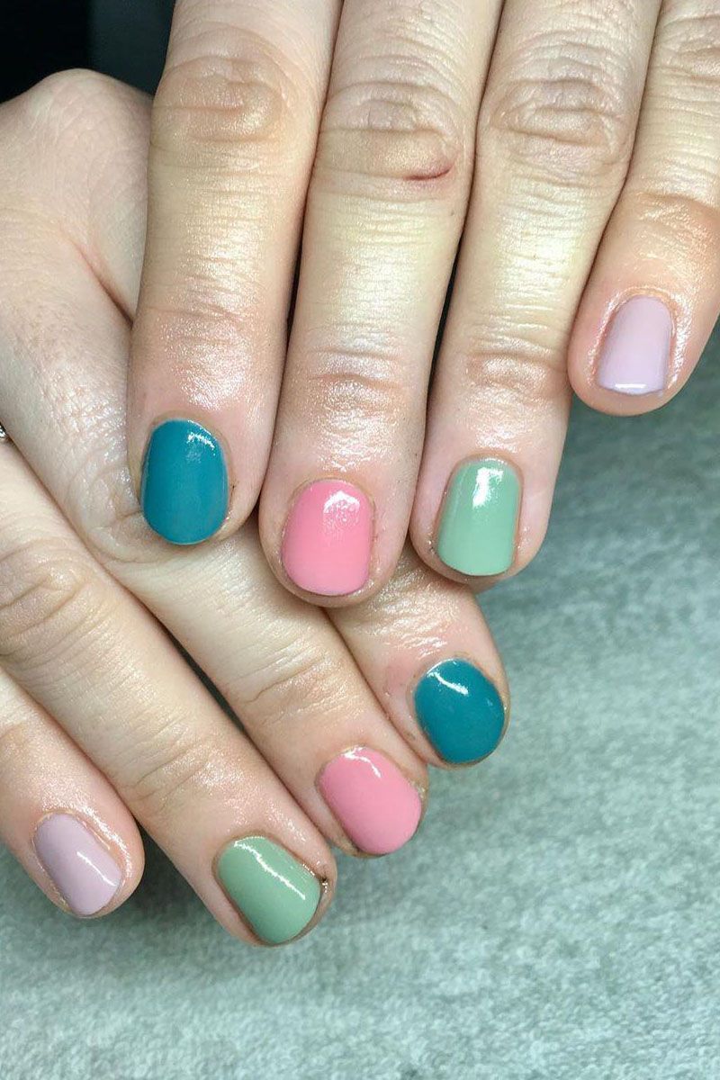 55 Elegant Multicolor Nails for Spring You Will Love