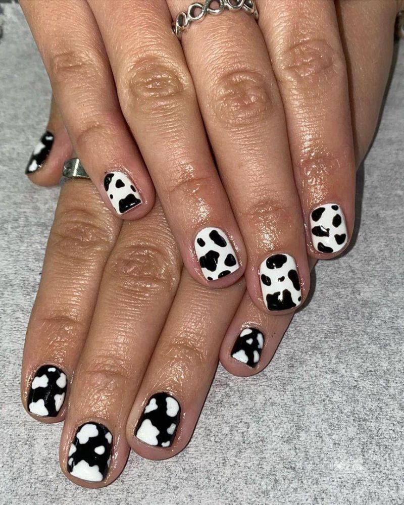 50 Stylish Cow Print Nail Art Designs For Inspiration