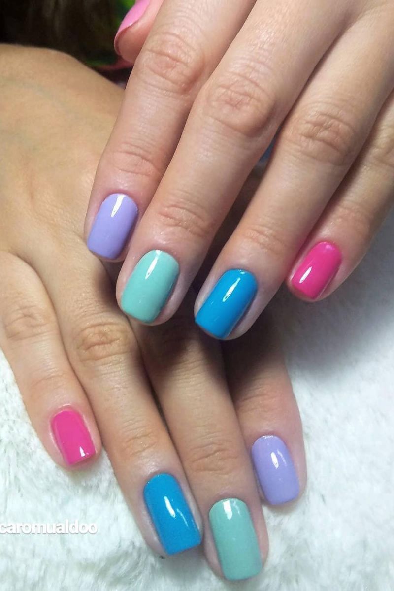 55 Elegant Multicolor Nails for Spring You Will Love