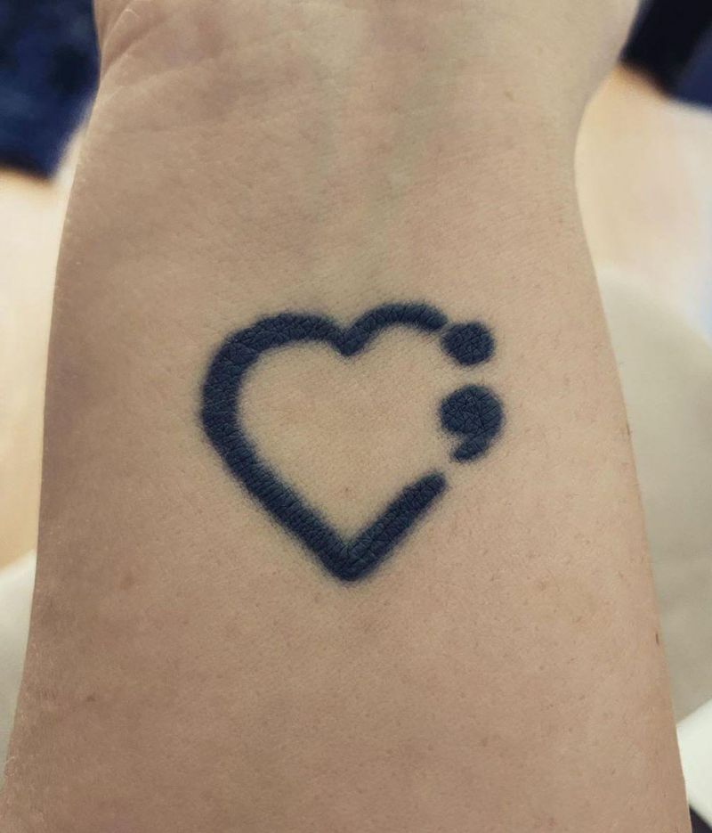 30 Fashionable Semicolon Tattoos Let Your Happiness Continue