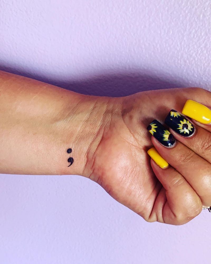 30 Fashionable Semicolon Tattoos Let Your Happiness Continue