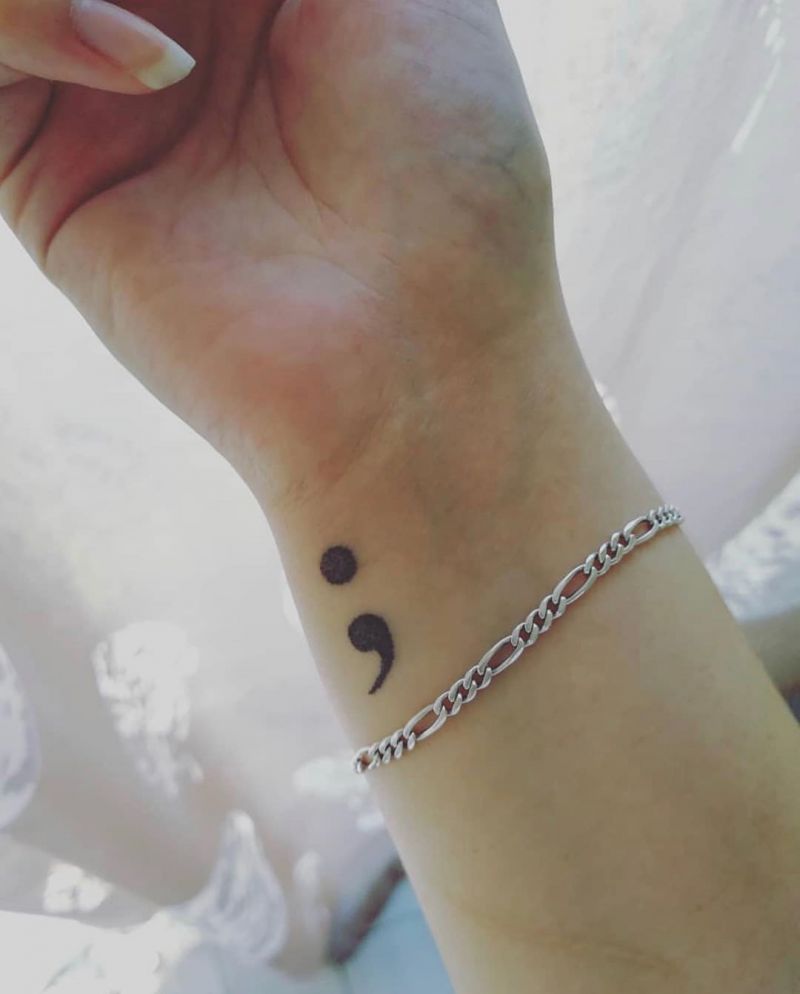 30 Fashionable Semicolon Tattoos Let Your Happiness Continue