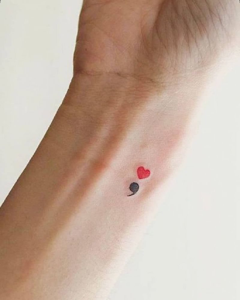 30 Fashionable Semicolon Tattoos Let Your Happiness Continue