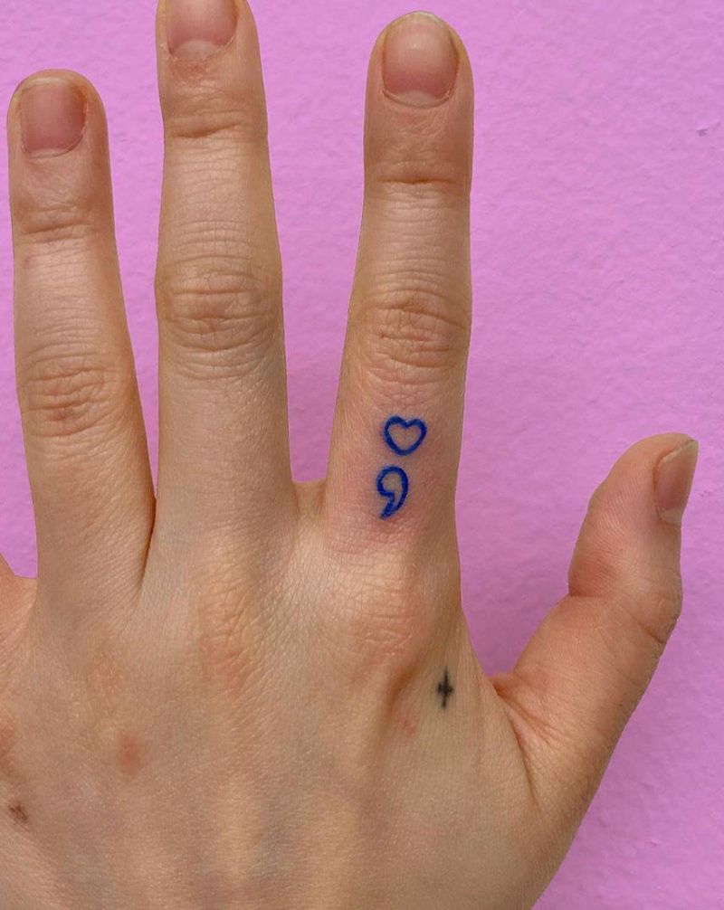30 Fashionable Semicolon Tattoos Let Your Happiness Continue
