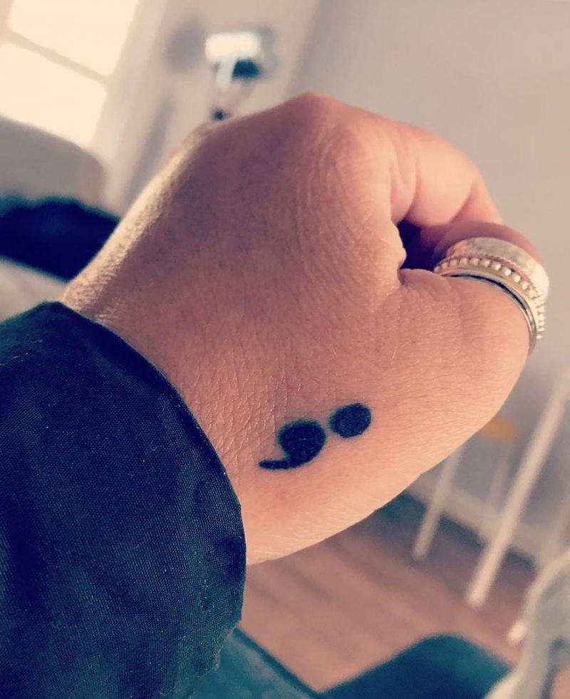 30 Fashionable Semicolon Tattoos Let Your Happiness Continue