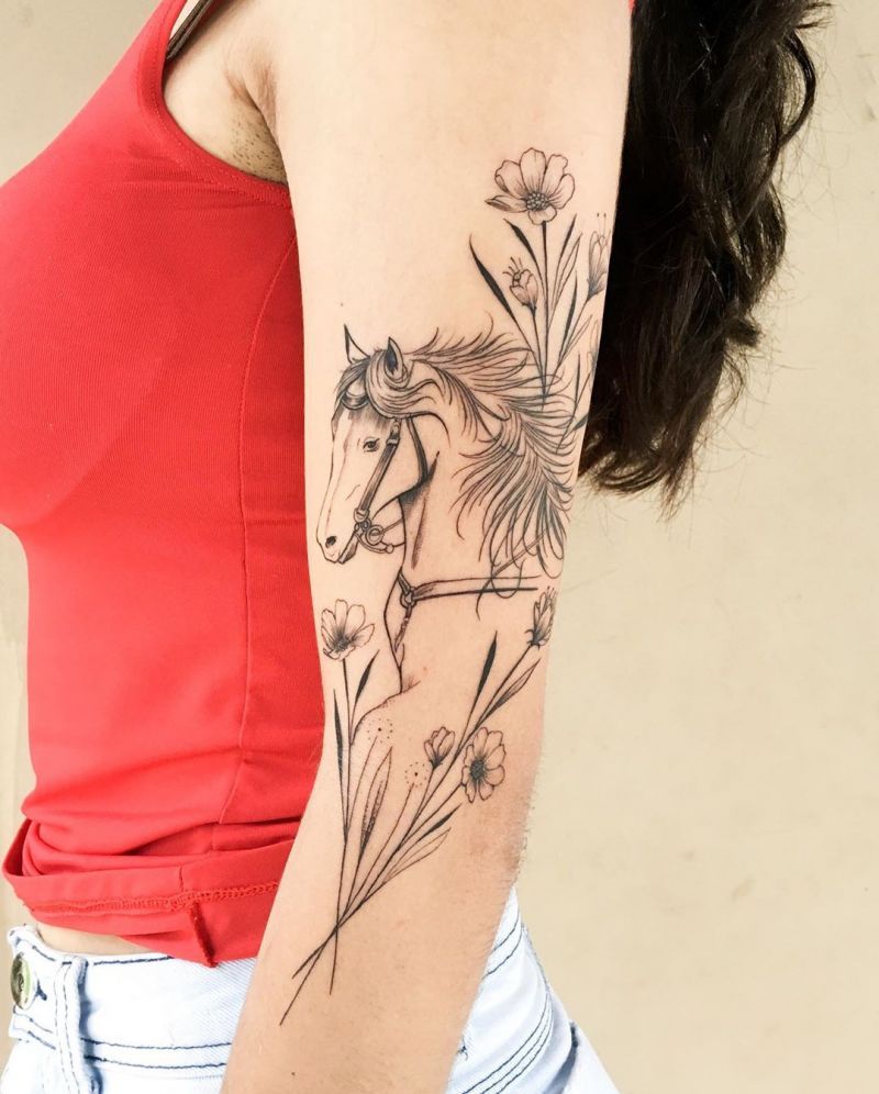 Pretty Horse Tattoos Let You March Forward Courageously