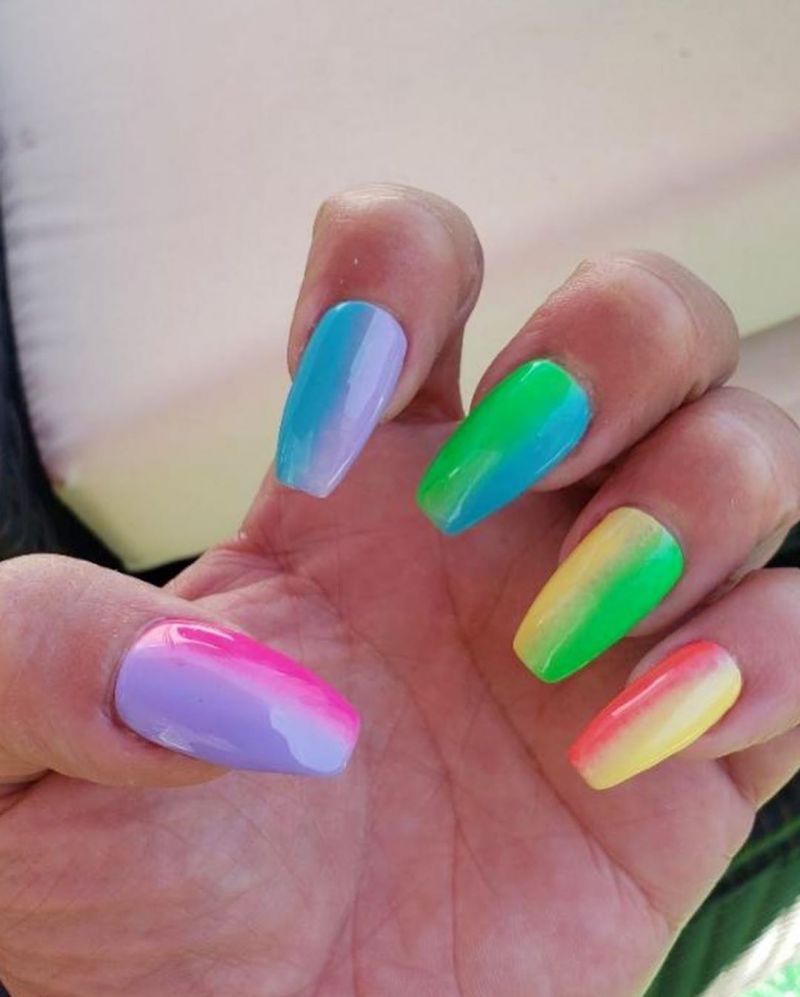 Trendy Rainbow Nail Art Designs for Summer