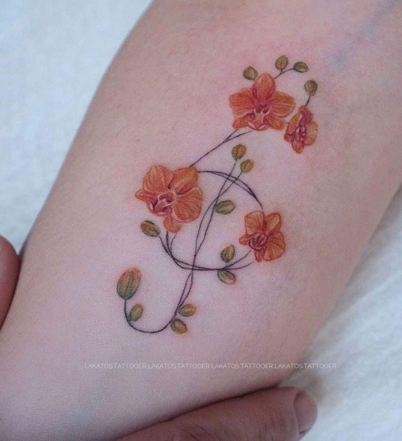 Pretty Orchid Tattoos that Can Enhance Your Temperament