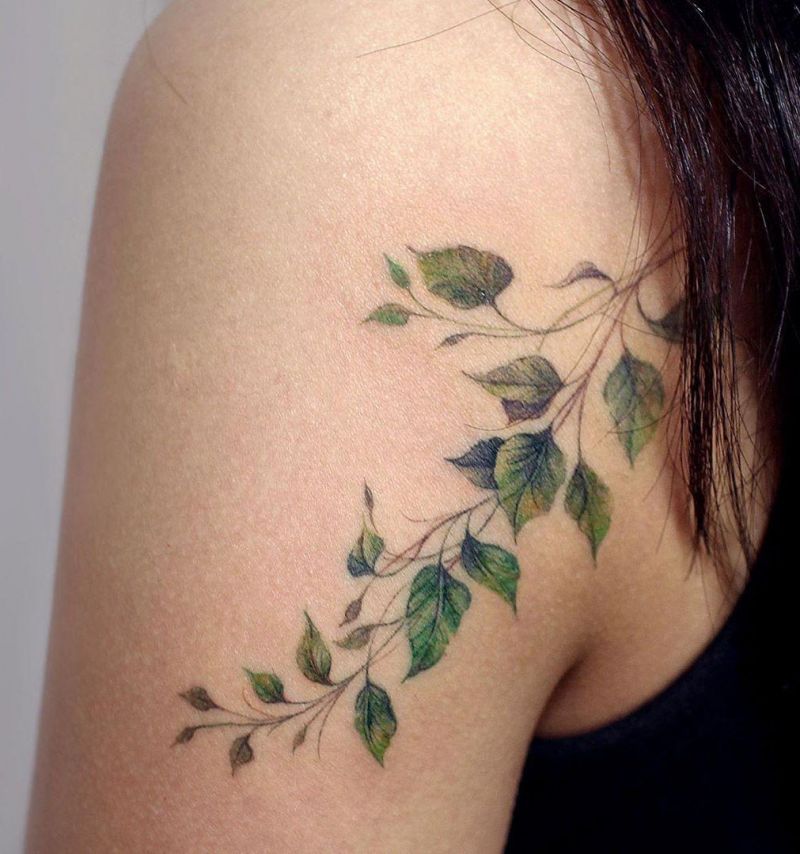 Pretty Leaf Tattoos Make You Elegant and Beautiful