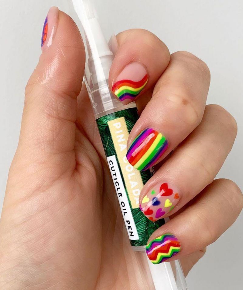 Trendy Rainbow Nail Art Designs for Summer