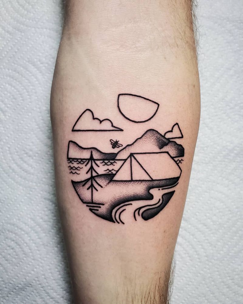 Pretty Hiking Tattoos Inspire You to Go Hiking