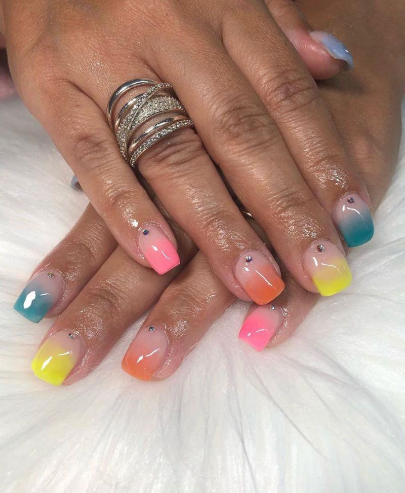 Trendy Rainbow Nail Art Designs for Summer