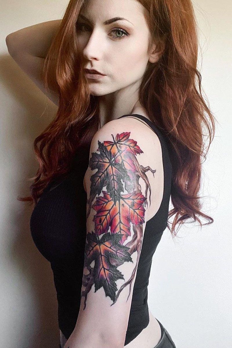 Pretty Leaf Tattoos Make You Elegant and Beautiful