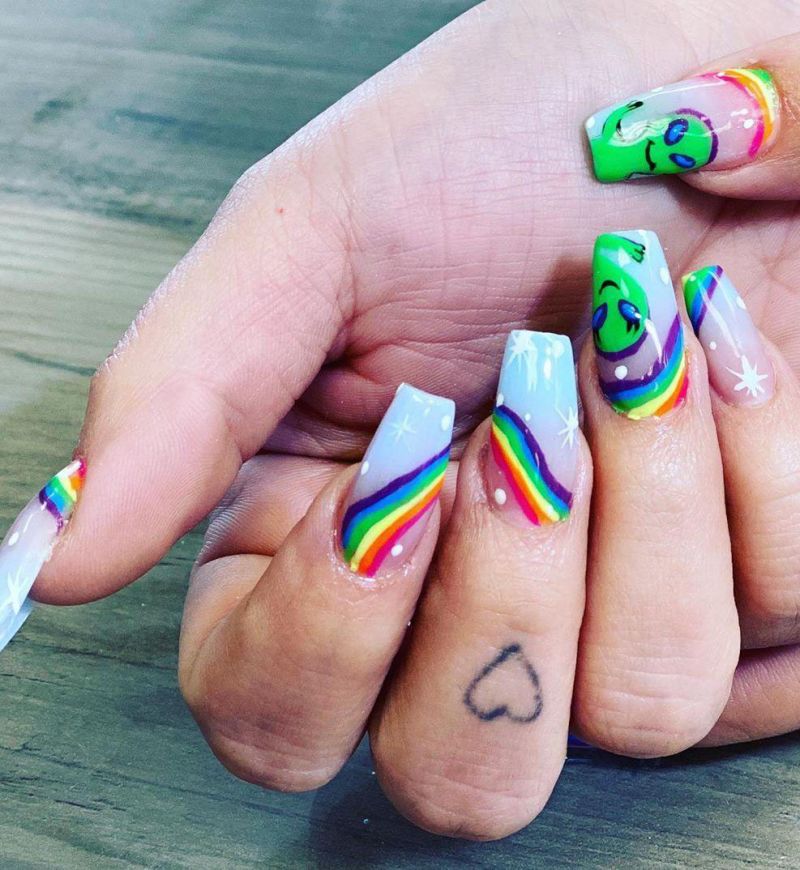 Trendy Rainbow Nail Art Designs for Summer