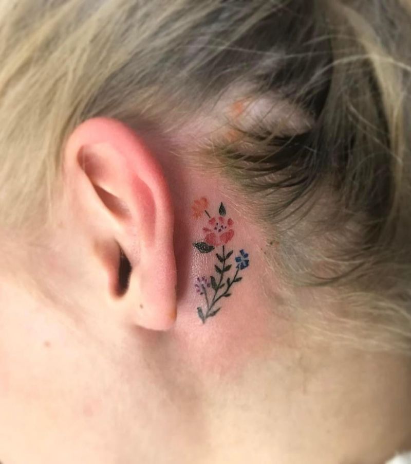 Pretty Behind the Ear Tattoos to Inspire You