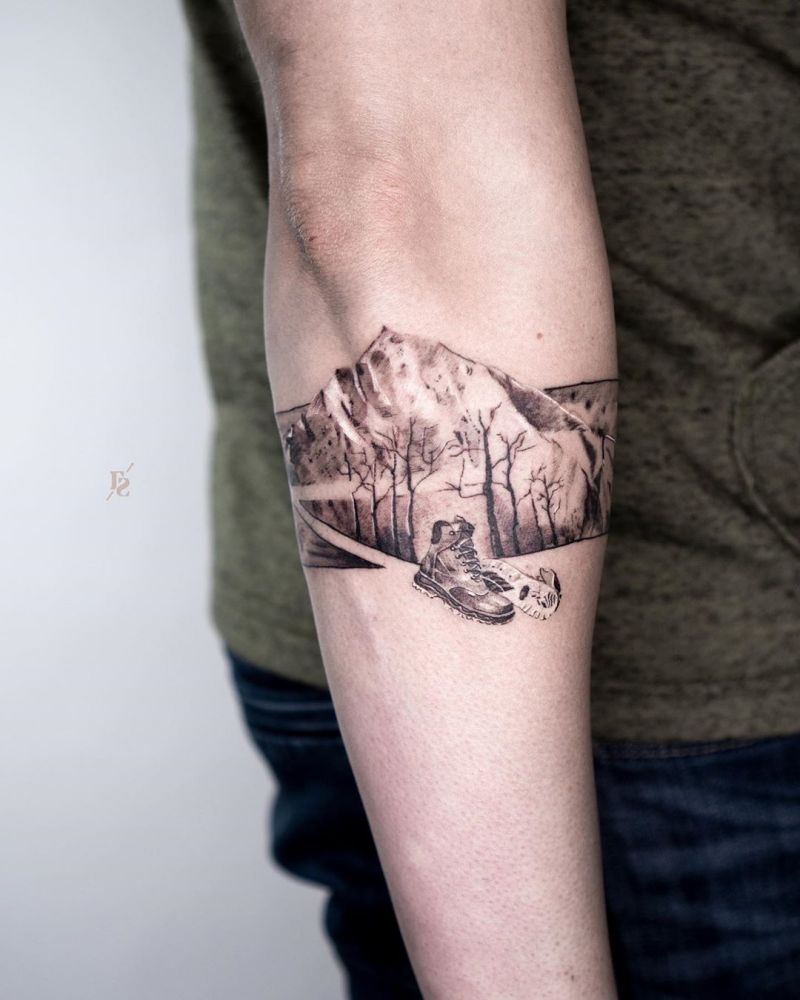 Pretty Hiking Tattoos Inspire You to Go Hiking