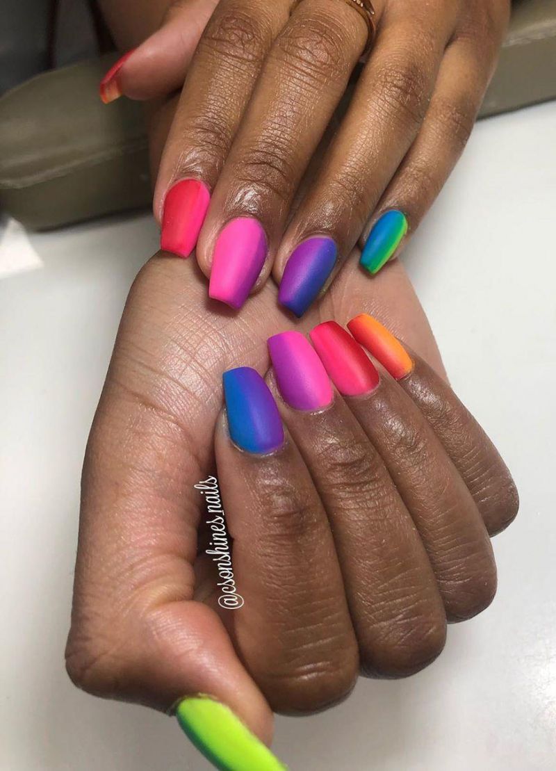 Trendy Rainbow Nail Art Designs for Summer