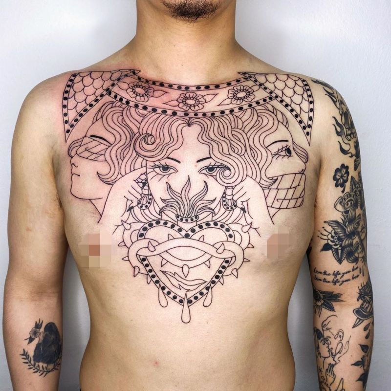 Pretty Chest Tattoos For Men to Inspire You