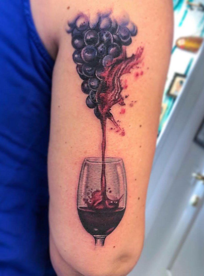 30 Sweet Grape Tattoos Moment Give You The Taste of Happiness