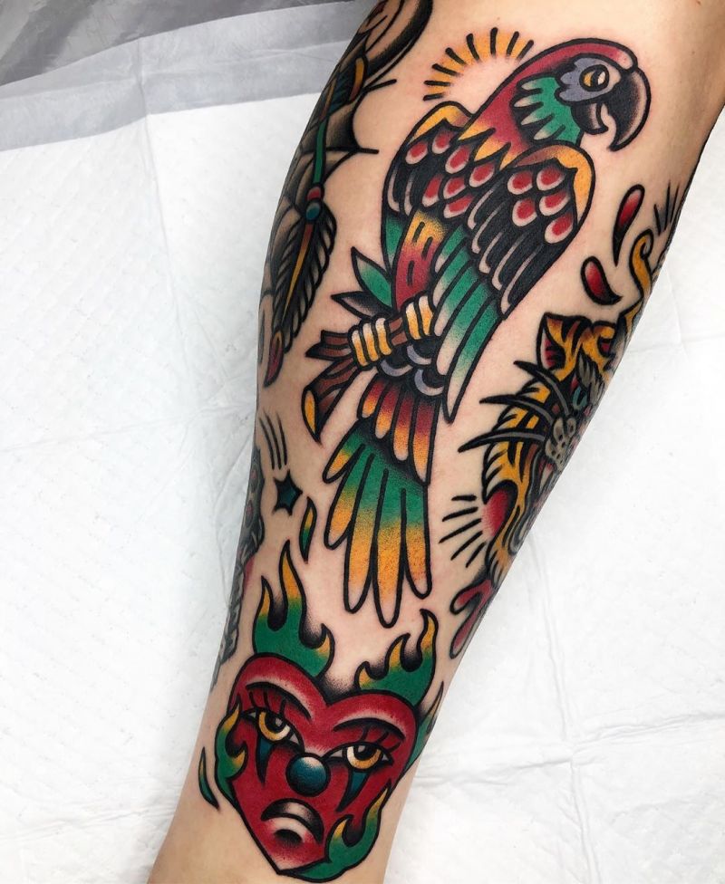 Lovely Parrot Tattoos Make You Happy Every Day