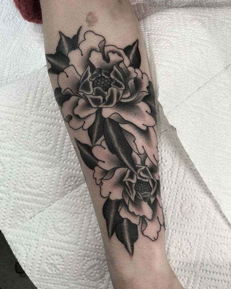 30 Pretty Peony Flower Tattoos for You to Enjoy