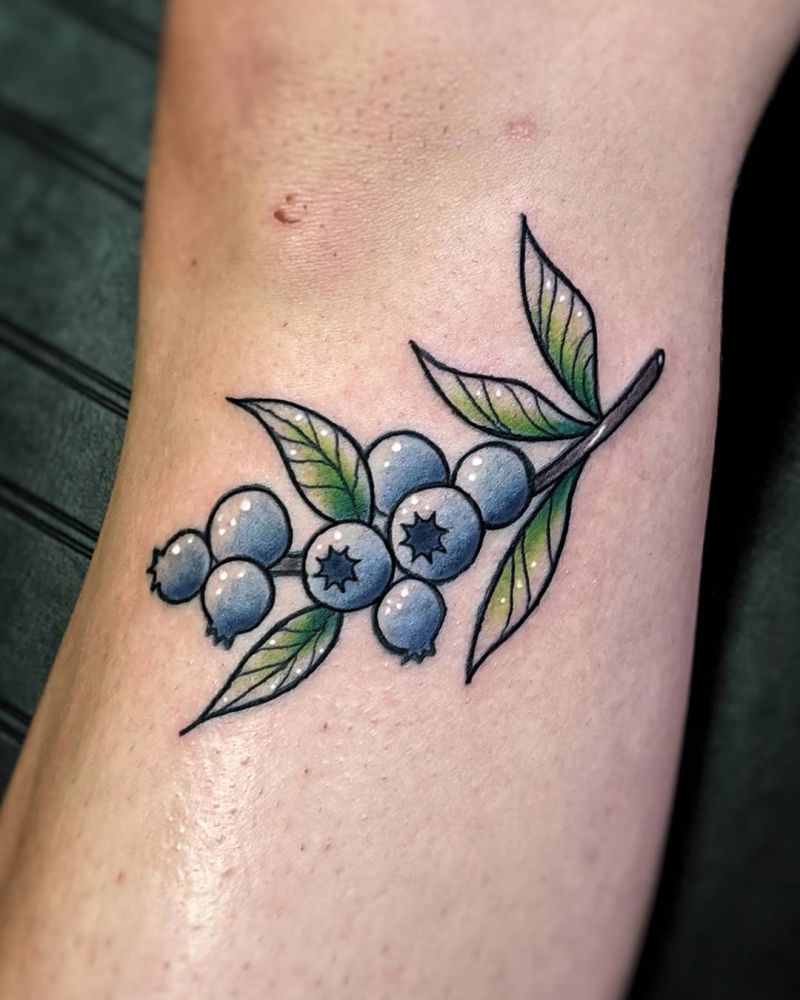 Pretty Blueberry Tattoos for You to Enjoy