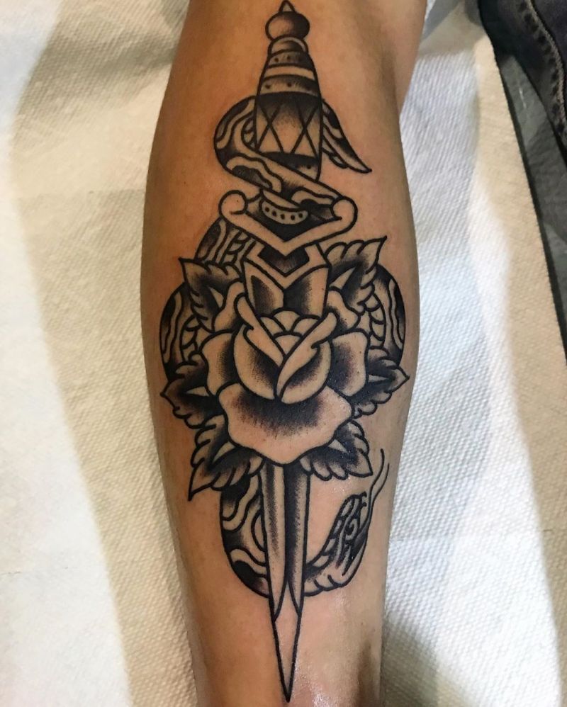 30 Pretty Dagger Tattoos You Will Love