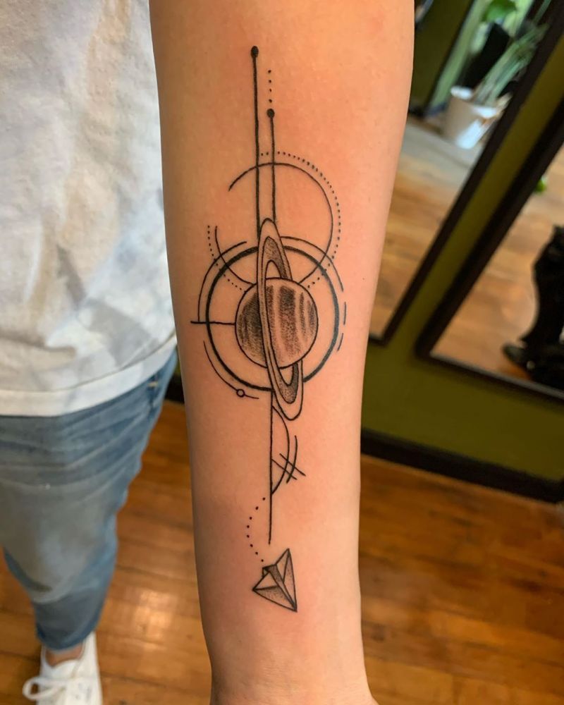 Pretty Saturn Tattoos for You to Enjoy