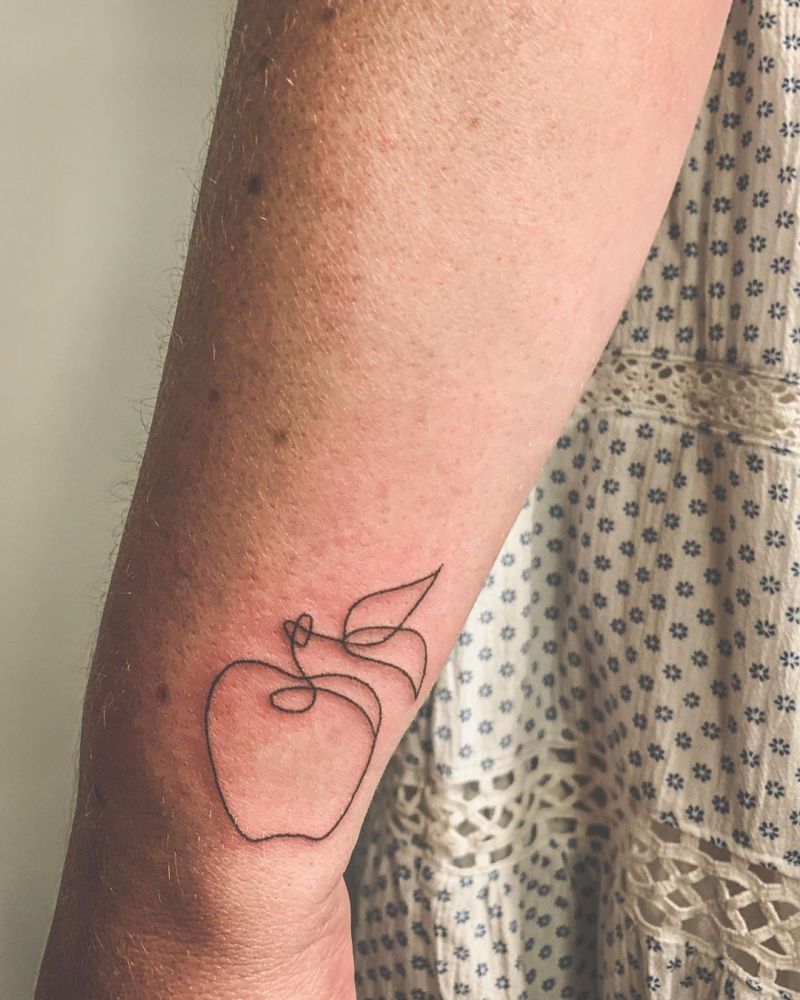 Pretty Apple Tattoos Give You Peace and Health