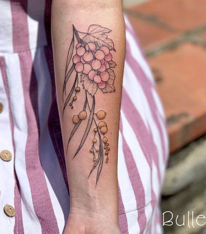 30 Sweet Grape Tattoos Moment Give You The Taste of Happiness