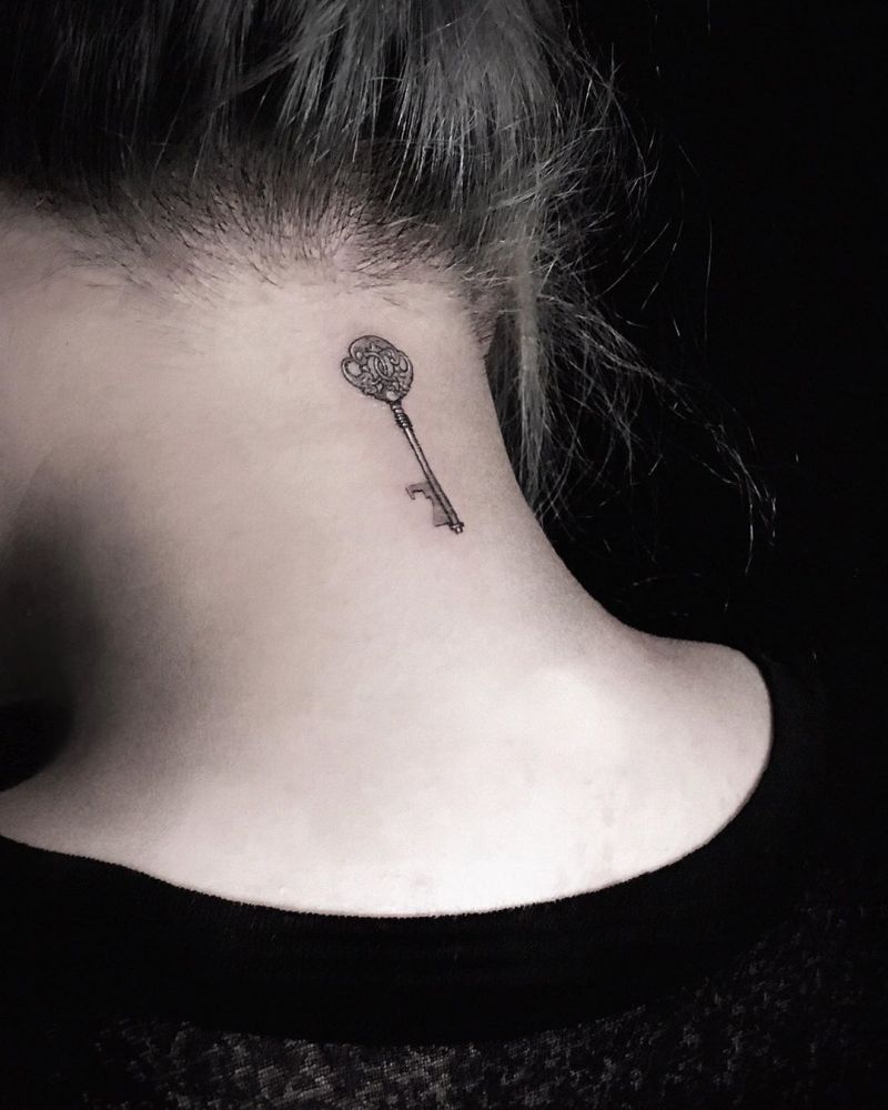 30 Pretty Key Tattoos Let Everything Go Smoothly for You