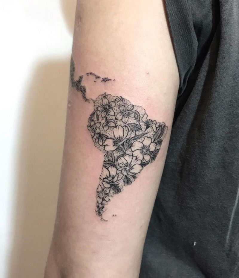 30 Pretty Map Tattoos Make You Want to Go Abroad