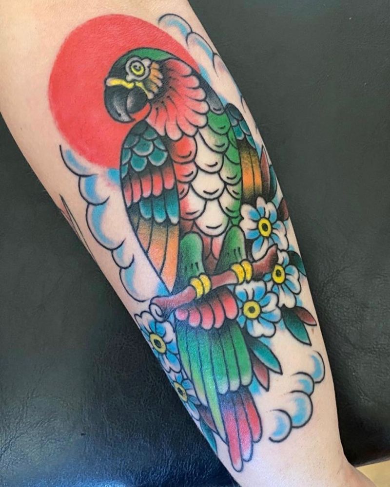 Lovely Parrot Tattoos Make You Happy Every Day