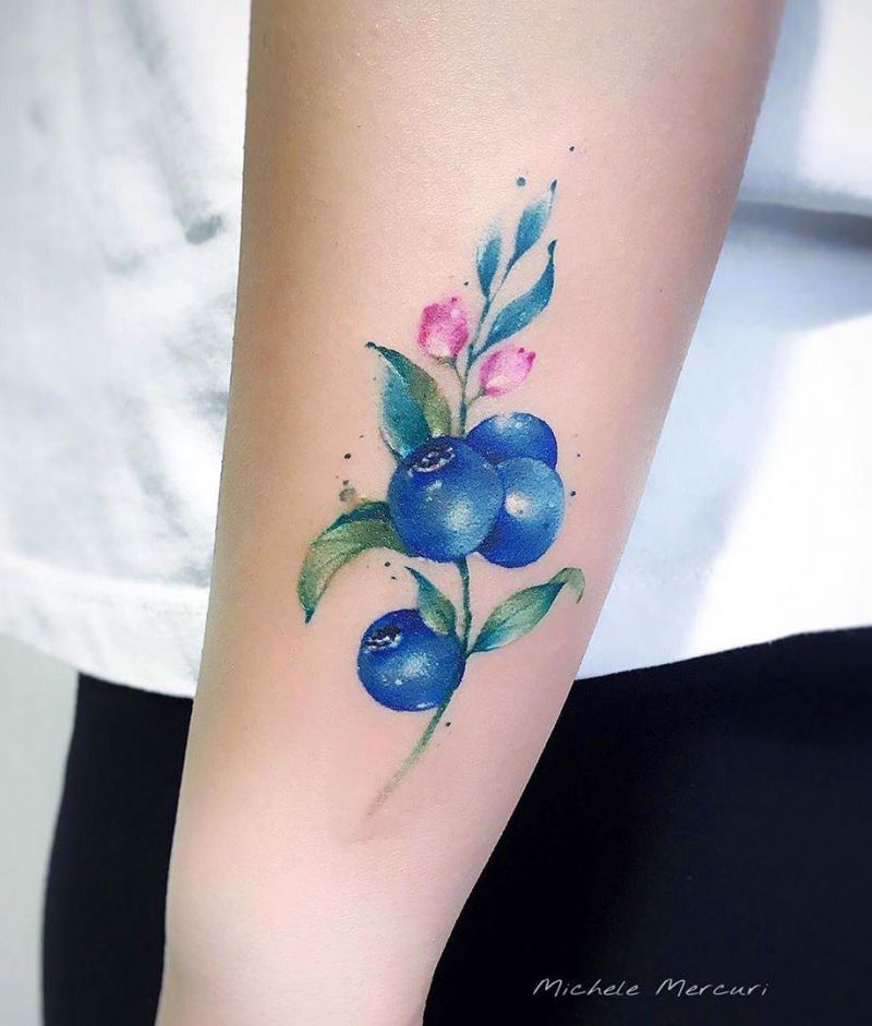 Pretty Blueberry Tattoos for You to Enjoy