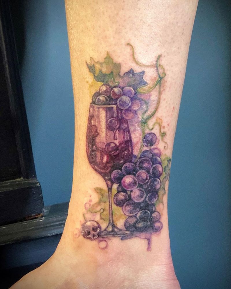 30 Sweet Grape Tattoos Moment Give You The Taste of Happiness