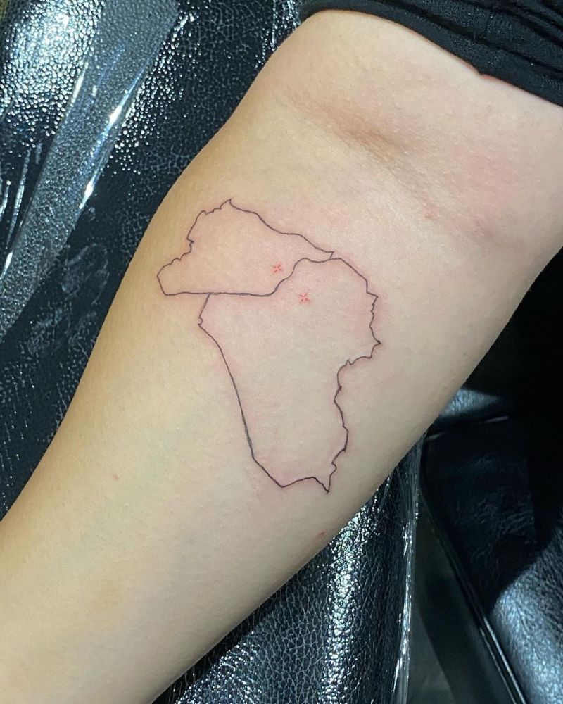 30 Pretty Map Tattoos Make You Want to Go Abroad