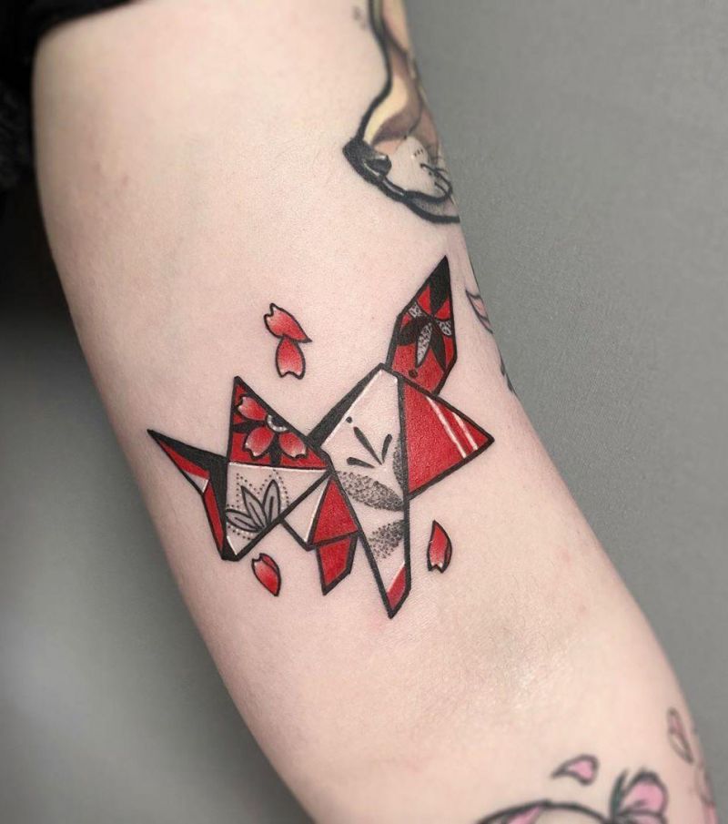 Pretty Origami Tattoos That Improve Your Taste