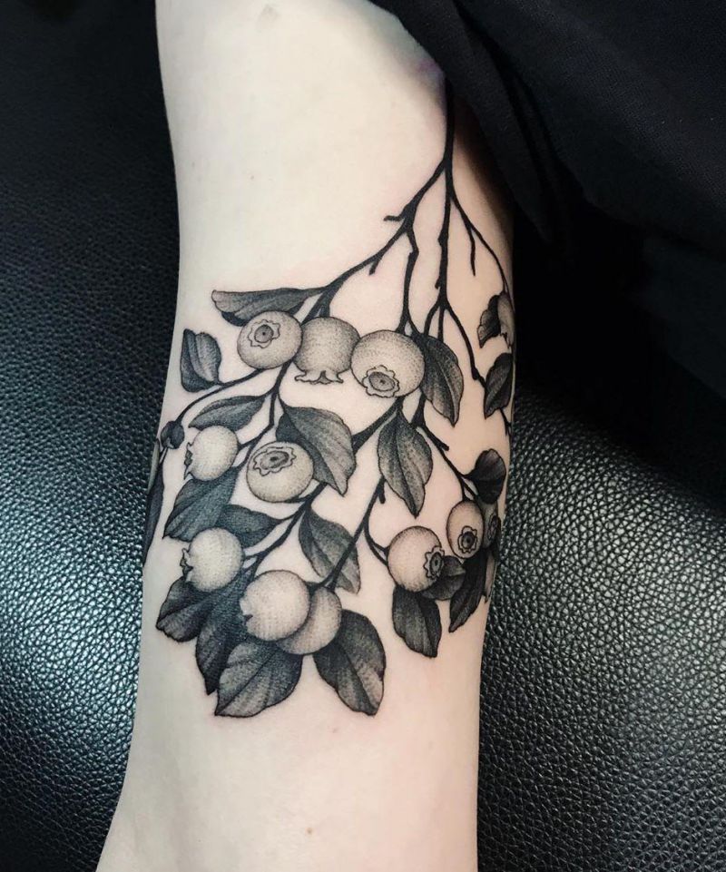 Pretty Blueberry Tattoos for You to Enjoy