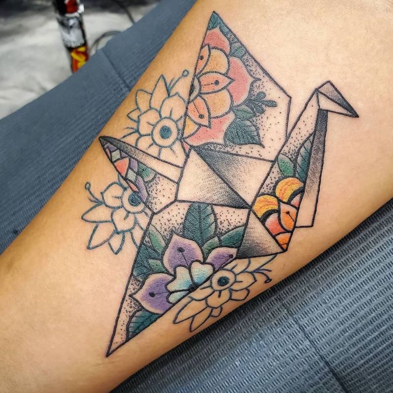 Pretty Origami Tattoos That Improve Your Taste