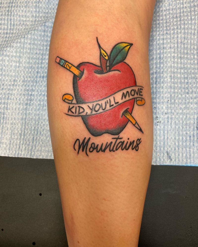 Pretty Apple Tattoos Give You Peace and Health