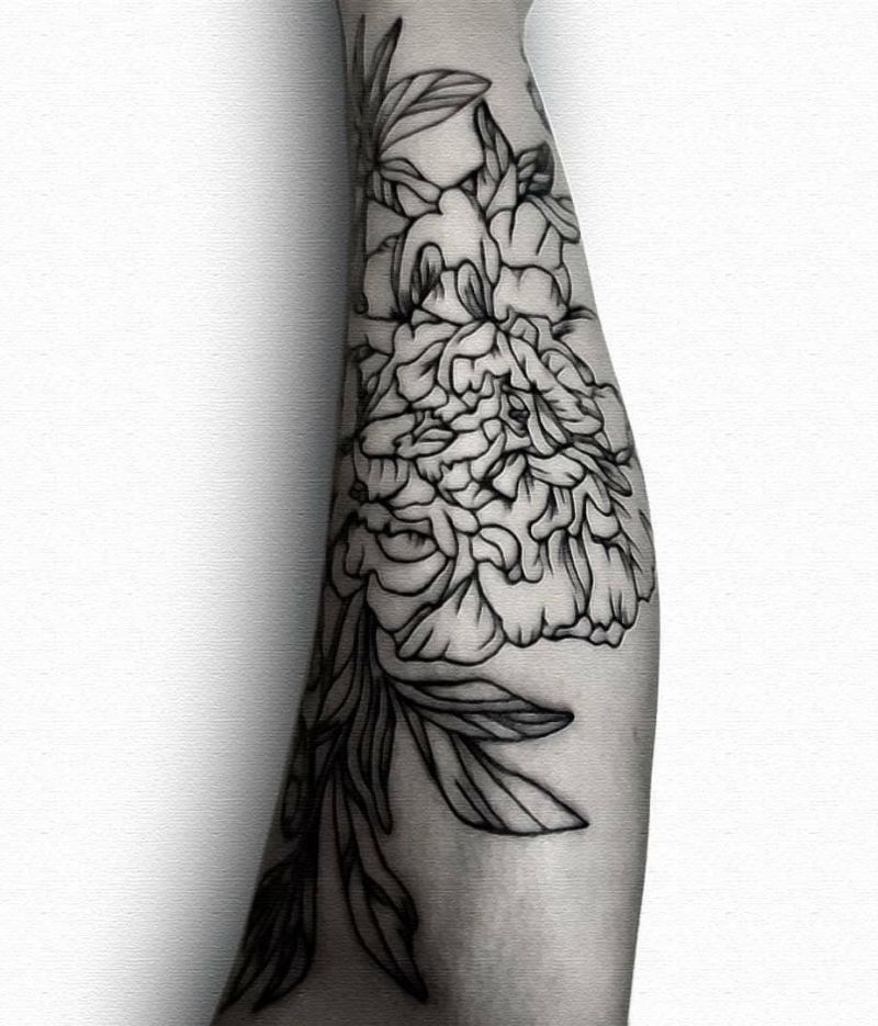 30 Pretty Peony Flower Tattoos for You to Enjoy