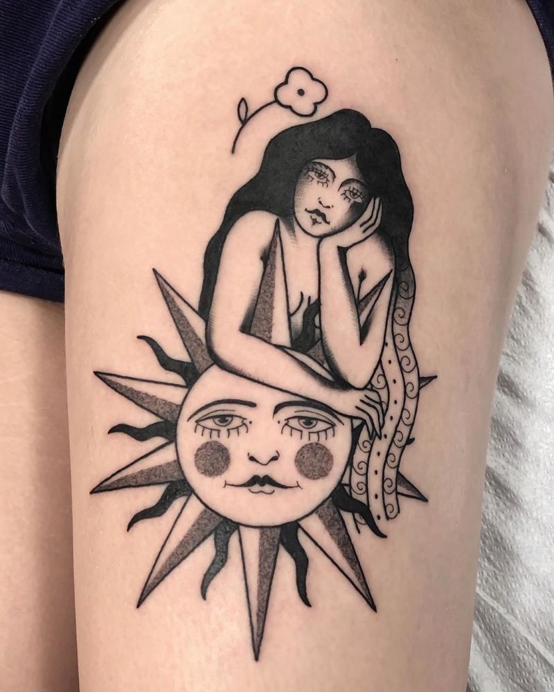 Pretty Sun Tattoos Let You Always Be Full of Sunshine