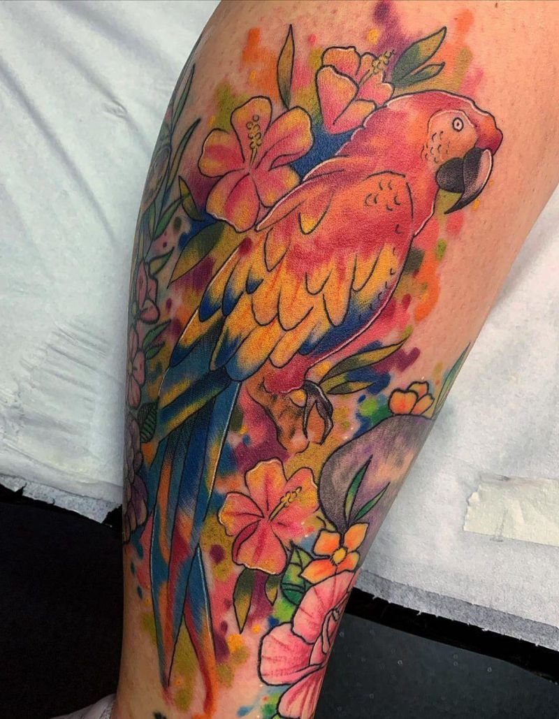 Lovely Parrot Tattoos Make You Happy Every Day