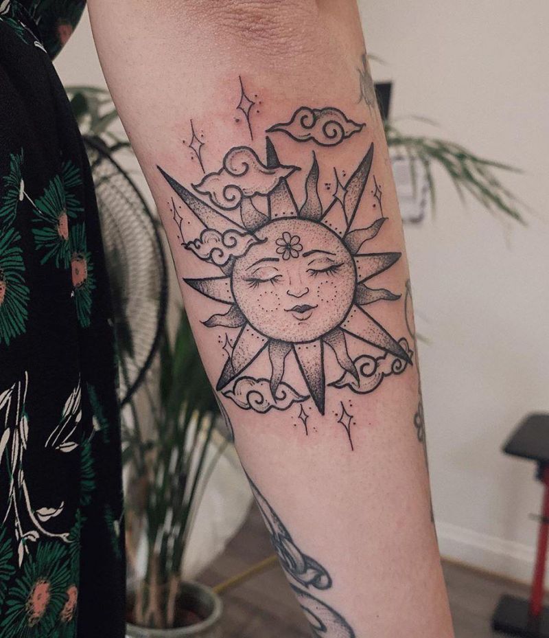 Pretty Sun Tattoos Let You Always Be Full of Sunshine