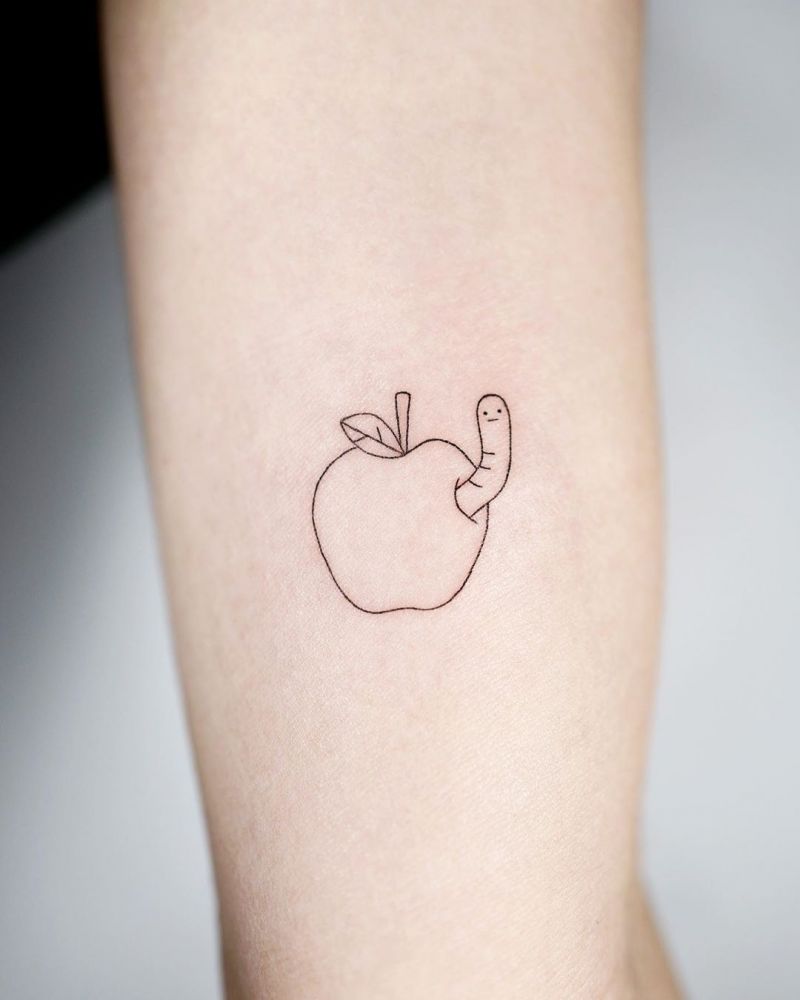 Pretty Apple Tattoos Give You Peace and Health
