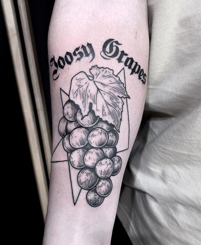 30 Sweet Grape Tattoos Moment Give You The Taste of Happiness