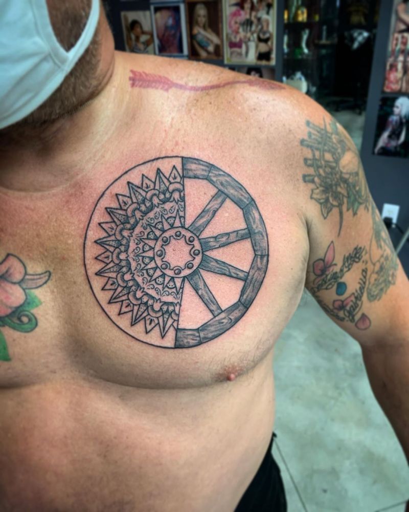 30 Wheel Tattoos Give You The Right Direction