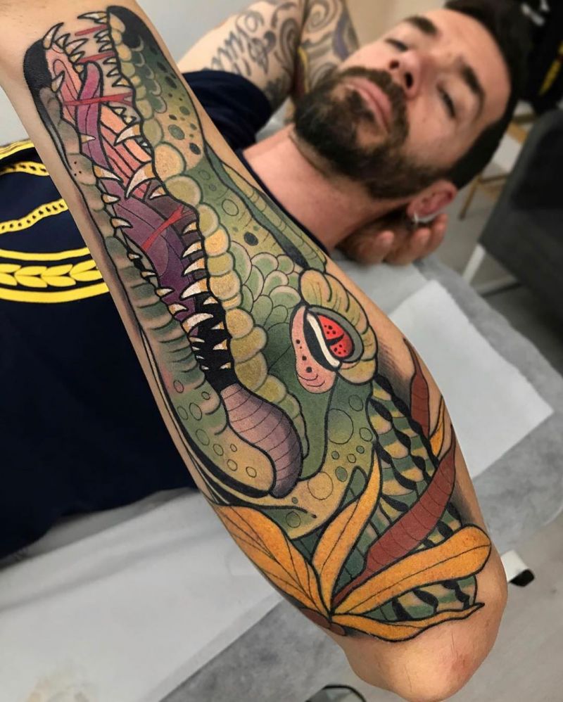 Pretty Crocodile Tattoo Designs and Ideas