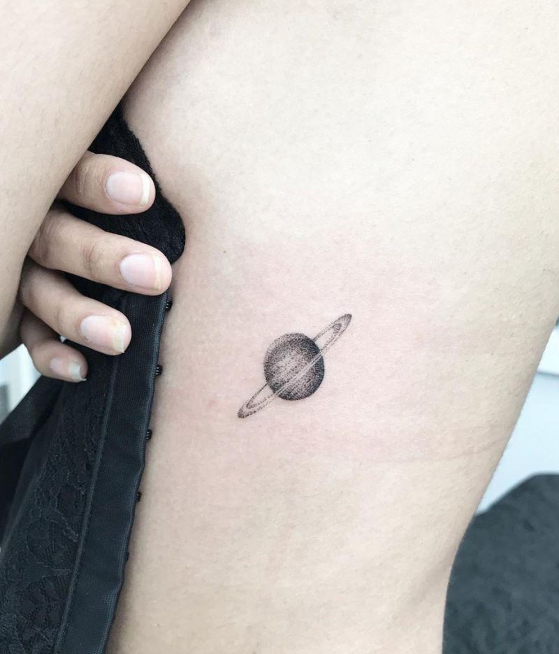 Pretty Saturn Tattoos for You to Enjoy