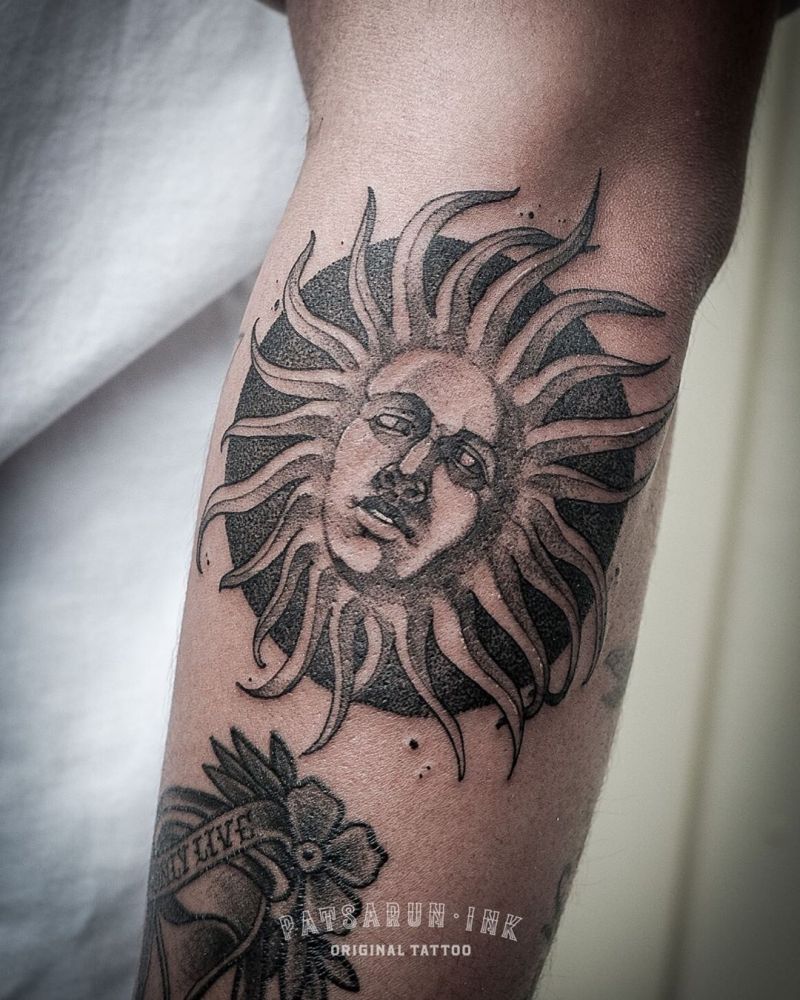 Pretty Sun Tattoos Let You Always Be Full of Sunshine